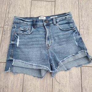 Kensie Vintage Luxe Women's High Rise Distressed Denim Shorts size 6/28